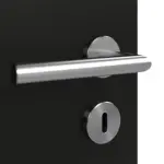 Detailansicht der Oberfläche von GARANT Doppelflügeltür inkl. Zarge 0901-60 Black Resopal mit Lichtausschnitt LA-5 bandseitig