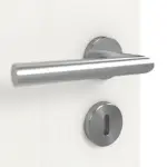 Detailansicht der Oberfläche von GARANT Doppelflügeltür inkl. Zarge Authentic Bianco CPL mit Lichtausschnitt LA-5 bandseitig