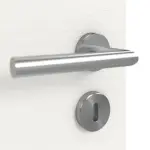 Detailansicht der Oberfläche von GARANT Doppelflügeltür inkl. Zarge Quer Authentic Bianco GCK08 mit Lichtausschnitt LA-5 bandseitig