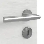 Detailansicht der Oberfläche von GARANT Doppelflügeltür inkl. Zarge Quer Authentic Grigio GCK08 mit Lichtausschnitt LA-5 bandseitig