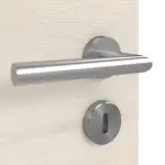 Detailansicht der Oberfläche von GARANT Doppelflügeltür inkl. Zarge Quer Authentic Perl GCK08 mit Lichtausschnitt LA-5 bandseitig