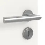 Detailansicht der Oberfläche von GARANT Doppelflügeltür inkl. Zarge Weißlack 9016 GHK08 mit Lichtausschnitt LA-5 bandseitig