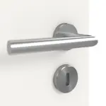 Detailansicht der Oberfläche von GARANT Doppelflügeltür inkl. Zarge Weißlack 9016 mit Lichtausschnitt LA-5 bandseitig