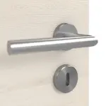 Detailansicht der Oberfläche von GARANT Doppelflügeltür inkl. Zarge Quer Authentic Perl GCK08 mit Lichtausschnitt LA-5 mittig