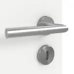 Detailansicht der Oberfläche von GARANT Doppelflügeltür inkl. Zarge D354-60 Designer White Resopal mit Lichtausschnitt LA-5 mittig