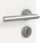 Detailansicht der Oberfläche von GARANT Doppelflügeltür inkl. Zarge Weißlack 9016 GHK08 mit Lichtausschnitt LA-5 mittig