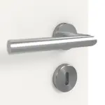 Detailansicht der Oberfläche von GARANT Doppelflügeltür inkl. Zarge Weißlack 9016 mit Lichtausschnitt LA-5 mittig