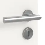 Detailansicht der Oberfläche von GARANT Doppelflügeltür inkl. Zarge Weißlack 9016 mit Lichtausschnitt LA-5 schlossseitig Sprosse SP10