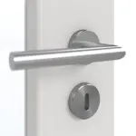 Detailansicht der Oberfläche von GARANT Doppelflügeltür inkl. Zarge 0160-60 Silver Grey CPL mit Lichtausschnitt LA-5 schlossseitig