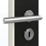 Detailansicht der Oberfläche von GARANT Doppelflügeltür inkl. Zarge 0901-60 Black Resopal mit Lichtausschnitt LA-5 schlossseitig