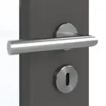 Detailansicht der Oberfläche von GARANT Doppelflügeltür inkl. Zarge 10622-60 Ebony CPL mit Lichtausschnitt LA-5 schlossseitig