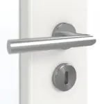 Detailansicht der Oberfläche von GARANT Doppelflügeltür inkl. Zarge Authentic Bianco GCK08 mit Lichtausschnitt LA-5 schlossseitig