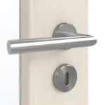 Detailansicht der Oberfläche von GARANT Doppelflügeltür inkl. Zarge Authentic Perl GCK08 mit Lichtausschnitt LA-5 schlossseitig