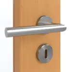 Detailansicht der Oberfläche von GARANT Doppelflügeltür inkl. Zarge Buche Exklusiv CPL mit Lichtausschnitt LA-5 schlossseitig