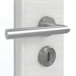 Detailansicht der Oberfläche von GARANT Doppelflügeltür inkl. Zarge Quer Authentic Grigio GCK08 mit Lichtausschnitt LA-5 schlossseitig