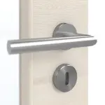 Detailansicht der Oberfläche von GARANT Doppelflügeltür inkl. Zarge Quer Authentic Perl GCK08 mit Lichtausschnitt LA-5 schlossseitig