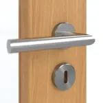 Detailansicht der Oberfläche von GARANT Doppelflügeltür inkl. Zarge Eiche Premium CPL mit Lichtausschnitt LA-5 schlossseitig