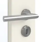 Detailansicht der Oberfläche von GARANT Doppelflügeltür inkl. Zarge Weißlack 9010 GHK08 mit Lichtausschnitt LA-5 schlossseitig