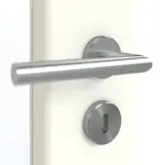 Detailansicht der Oberfläche von GARANT Doppelflügeltür inkl. Zarge U11026SD Kristallweiß GHK08 mit Lichtausschnitt LA-5 schlossseitig