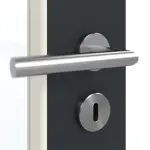 Detailansicht der Oberfläche von GARANT Doppelflügeltür inkl. Zarge U12000SD Vulkanschwarz GHK08 mit Lichtausschnitt LA-5 schlossseitig