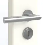 Detailansicht der Oberfläche von GARANT Doppelflügeltür inkl. Zarge W1000ST3 Premium Weiß GHK08 mit Lichtausschnitt LA-5 schlossseitig