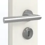 Detailansicht der Oberfläche von GARANT Doppelflügeltür inkl. Zarge Weiß Struktur Premium GCK08 mit Lichtausschnitt LA-5 schlossseitig