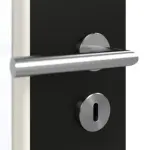 Detailansicht der Oberfläche von GARANT Doppelflügeltür inkl. Zarge 0901-60 Black Resopal mit Lichtausschnitt LA-6