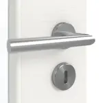 Detailansicht der Oberfläche von GARANT Doppelflügeltür inkl. Zarge Quer Authentic Bianco CPL mit Lichtausschnitt LA-6