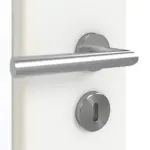 Detailansicht der Oberfläche von GARANT Doppelflügeltür inkl. Zarge D354-60 Designer White Resopal mit Lichtausschnitt LA-6