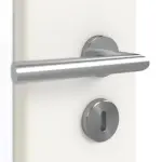 Detailansicht der Oberfläche von GARANT Doppelflügeltür inkl. Zarge Weißlack 9016 GHK08 mit Lichtausschnitt LA-6