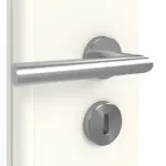 Detailansicht der Oberfläche von GARANT Doppelflügeltür inkl. Zarge 0105-60 Pearl White CPL mit Lichtausschnitt LA-6 Sprosse SP0