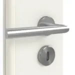 Detailansicht der Oberfläche von GARANT Doppelflügeltür inkl. Zarge 0135-60 Rain Resopal mit Lichtausschnitt LA-6 Sprosse SP0