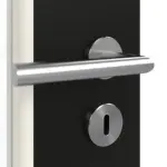 Detailansicht der Oberfläche von GARANT Doppelflügeltür inkl. Zarge 0901-60 Black Resopal mit Lichtausschnitt LA-6 Sprosse SP0