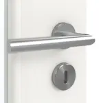 Detailansicht der Oberfläche von GARANT Doppelflügeltür inkl. Zarge Authentic Bianco CPL mit Lichtausschnitt LA-6 Sprosse SP0