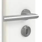 Detailansicht der Oberfläche von GARANT Doppelflügeltür inkl. Zarge D354-60 Designer White Resopal mit Lichtausschnitt LA-6 Sprosse SP0