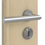 Detailansicht der Oberfläche von GARANT Doppelflügeltür inkl. Zarge Natura Ahorn CPL mit Lichtausschnitt LA-6 Sprosse SP0