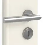 Detailansicht der Oberfläche von GARANT Doppelflügeltür inkl. Zarge Weißlack 9010 mit Lichtausschnitt LA-6 Sprosse SP0