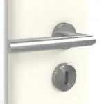 Detailansicht der Oberfläche von GARANT Doppelflügeltür inkl. Zarge W980ST15 Platinweiß GHK08 mit Lichtausschnitt LA-6 Sprosse SP0