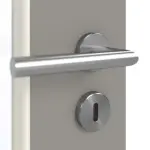 Detailansicht der Oberfläche von GARANT Doppelflügeltür inkl. Zarge U12115SD Platingrau GHK08 mit Lichtausschnitt LA-6