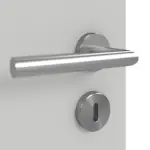 Detailansicht der Oberfläche von GARANT Doppelflügeltür inkl. Zarge D92-60 Dove Grey Resopal mit Lichtausschnitt LA-7