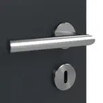 Detailansicht der Oberfläche von GARANT Doppelflügeltür inkl. Zarge U12000SD Vulkanschwarz GHK08 mit Lichtausschnitt LA-8