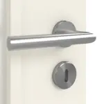 Detailansicht der Oberfläche von CLASSEN Doppelflügeltür Weiß RAL 9010 CPL 4.10 mit Lichtausschnitt mit Zarge