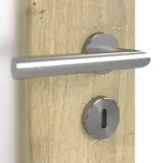 Detailansicht der Oberfläche von CLASSEN Doppelflügeltür Hamilton Eiche CPL 4.12 mit Lichtausschnitt mit Zarge