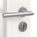 Detailansicht der Oberfläche von CLASSEN Doppelflügeltür Weiß RAL 9016 CPL 4.12 mit Lichtausschnitt mit Zarge