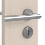 Detailansicht der Oberfläche von CLASSEN Doppelflügeltür Kaschmir CPL 4.2 mit Lichtausschnitt mit Zarge