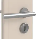 Detailansicht der Oberfläche von CLASSEN Doppelflügeltür Kaschmir CPL 4.3 mit Lichtausschnitt mit Zarge