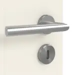 Detailansicht der Oberfläche von CLASSEN Doppelflügeltür Weiß RAL 9010 CPL 4.4 mit Lichtausschnitt mit Zarge