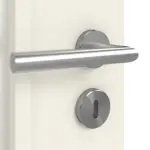 Detailansicht der Oberfläche von CLASSEN Doppelflügeltür Weiß RAL 9010 CPL 4.9 mit Lichtausschnitt mit Zarge