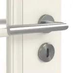 Detailansicht der Oberfläche von Kontur 1 LA Sprosse 2/4 Classic Weißlack Doppelflügeltür inkl. Zarge - Huga