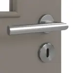 Detailansicht der Oberfläche von Taupe RAL 7048 LA 12 Basic Lack Innentür - Huga